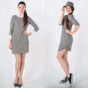 Betabrand Navy Striped 30-day Jersey Mini Dress